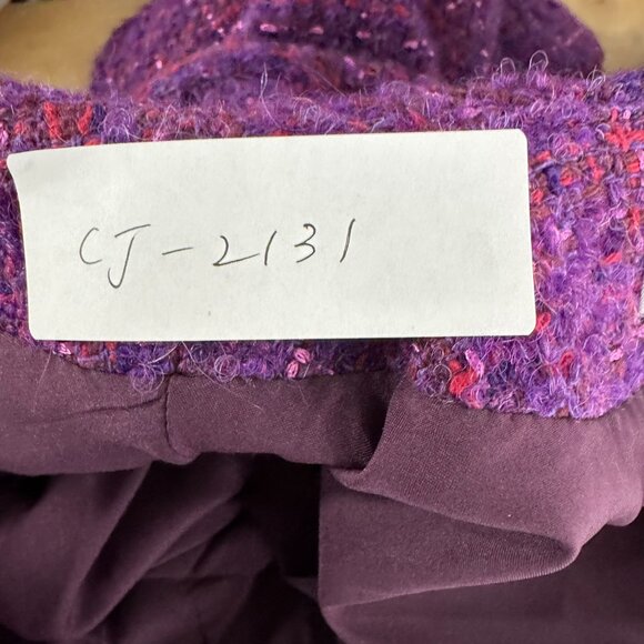 Veronica Beard Bentley Double Breasted Tweed Jacket Size 2 Aubergine NWT CJ-2131 - Picture 2 of 16